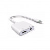 2 in 1 lightning adapter to mini-jack 3,5mm white